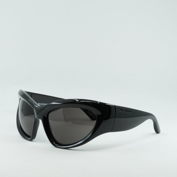 Balenciaga BB0228S 001 Geometric Sunglasses - Black/Grey main image 7